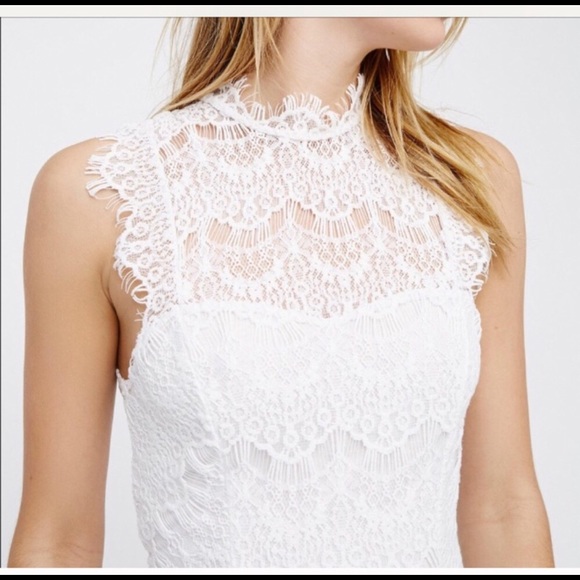 FREE PEOPLE White Lace Open Back Dress Sm ‼️NWT‼️ - Picture 4 of 8